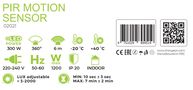 Kustību sensors, PIR 230 Vac, 360°, 6m, 1200W, virspusējs, melns, THORGEON THORGEON-02021 4751029894519