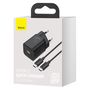 Sienas ātrās uzlādes lādētājs Super Si 25W USB-C QC3.0 PD ar USB-C 1m kabeli, melns TZCCSUP-L01 6953156206021
