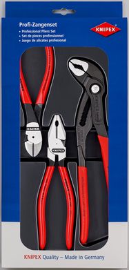 KNIPEX 00 20 10 Power Set 1x 02 01 180, 1x 87 01 250, 1x 74 01 160 