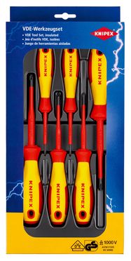 KNIPEX 00 20 12 V03 VDE Screwdriver Set Phillips® / Pozidriv® 6 parts 