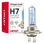 Halogen bulb H7 12V 55W UV filter (E8) Super White, AMiO