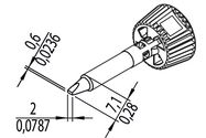 Soldering tip ERSADUR, 2 mm