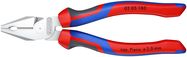 KNIPEX 02 05 180 High Leverage Combination Pliers with comfort handles chrome-plated 184 mm