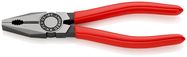 KNIPEX 03 01 180 Combination Pliers plastic coated black atramentized 180 mm