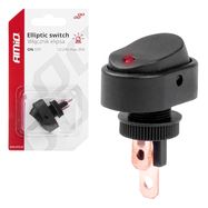 Elliptic switch with Red Light 12/24V max30A ON/OFF, AMiO