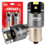 LED CANBUS PRO series BA15S P21W 4x3030 SMD White 12/24V AMIO-03583, AMiO