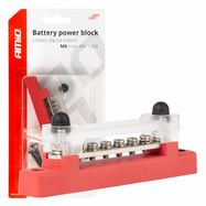 Ground distribution block plus bus bar M6 12V - 48V 150A AMIO-03810, AMiO