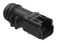 BACKSHELL, PLUG CONN, 2POS, 180DEG, BLK