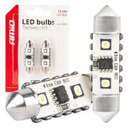 LED CANBUS bulbs 12SMD Festoon C5W 3838 41mm White 12/24V AMIO-04250, AMiO