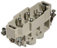 RECTANGULAR HAN INSERT, PLUG, 6WAY SCREW