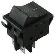 SWITCH, ROCKER, DPST, 16A, 250V, BLACK