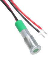 PANEL INDICATOR, 6MM, GREEN, 2.2VDC