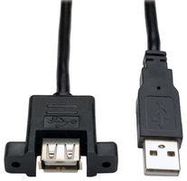 USB CABLE, 2.0 TYPE A PLUG-RCPT, 6"