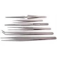 Six Piece Stainless Steel Tweezer Set