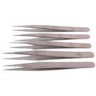 Five Piece Stainless Steel Precision Tweezer Set