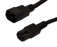 HIGH TEMPERATURE POWER CORD - C14 TO C15 - 15 AMP - 8 FT - BLACK