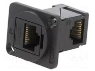 Coupler; FT; Cat: 5e; 8p8c; RJ45 socket,both sides; angled; 19x24mm CLIFF