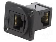 Coupler; FT; Cat: 6; 8p8c; RJ45 socket,both sides; angled; 19x24mm CLIFF