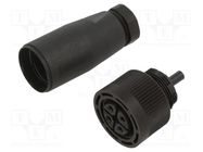 Connector: M18; plug; female; 250V; 5A; IP67; PIN: 4; screw terminal 