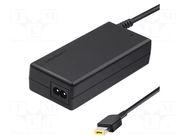 Power supply: switching; 20VDC; 2.5A; Out: Slim tip+pin; 45W QOLTEC