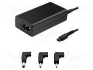 Power supply: switching; 19VDC; 3.42A; 65W; for notebooks; desktop QOLTEC