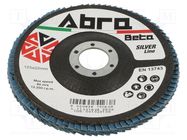 Flap grinding wheels; Ø: 125mm; Øhole: 22.23mm; Granularity: 80 ABRA BETA