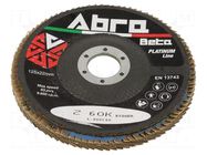 Flap grinding wheels; Ø: 125mm; Øhole: 22.23mm; Granularity: 60 ABRA BETA