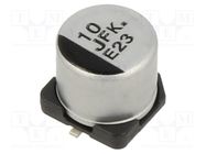 Capacitor: electrolytic; low ESR; SMD; 10uF; 63VDC; Ø6.3x6.1mm PANASONIC