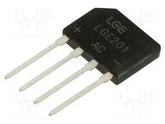 Bridge rectifier: single-phase; Urmax: 100V; If: 2A; Ifsm: 60A; flat LUGUANG ELECTRONIC