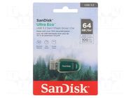 Pendrive; USB 3.2; 64GB; R: 100MB/s; ULTRA ECO; USB A SANDISK