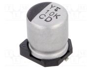 Capacitor: electrolytic; low ESR; SMD; 10uF; 80VDC; Ø6.3x7.7mm NICHICON