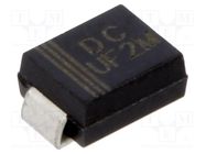 Diode: rectifying; SMD; 1kV; 2A; 75ns; SMB; Ufmax: 1.7V; Ifsm: 30A DC COMPONENTS