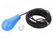 Sensor: liquid level; max.50°C; OUT: NO + NC; lead; IP68; 10A; 15m FINDER
