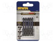 Screwdriver bit; Pozidriv®; PZ2; Mounting: 1/4" (E6,3mm); 5pcs. IRWIN