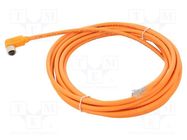 Connection lead; M12; PIN: 8; angled; 5m; plug; 30VAC; 4A; RKWTS; IP67 LUMBERG AUTOMATION