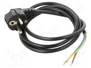 Cable; 3x0.75mm2; CEE 7/7 (E/F) plug angled,wires; PVC; 1.5m JONEX