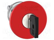 Switch: emergency stop with key; 22mm; Stabl.pos: 2; red; none 