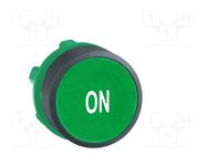 Switch: push-button; 22mm; Stabl.pos: 1; green; none; IP66; flat 