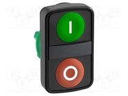 Switch: double; 22mm; Stabl.pos: 1; green/red; none; IP66; flat SCHNEIDER ELECTRIC