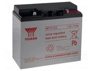Re-battery: acid-lead; 12V; 17Ah; AGM; maintenance-free YUASA