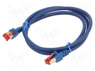 Patch cord; S/FTP; 6; stranded; Cu; LSZH; blue; 1m; 27AWG HELUKABEL