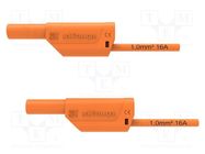 Test lead; 16A; banana plug 4mm,both sides; Urated: 1kV; orange SCHÜTZINGER