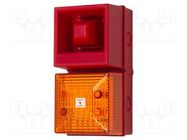 Signaller: lighting-sound; 48VDC; siren,flashing light; LED; IP65 CLIFFORD & SNELL