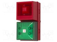 Signaller: lighting-sound; 24VDC; siren,flashing light; LED; IP65 CLIFFORD & SNELL