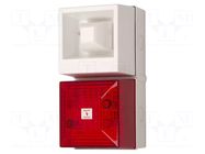 Signaller: lighting-sound; 24VDC; siren,flashing light; LED; red CLIFFORD & SNELL