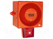 Signaller: lighting-sound; 230VAC; siren,flashing light; LED; red CLIFFORD & SNELL