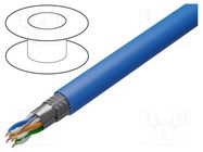 Wire; S/FTP; 4x2x23AWG; 6a; solid; Cu; LSZH; blue; 500m; Øcable: 7.2mm BELDEN