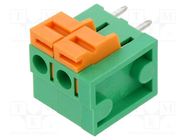 PCB terminal block; straight; 5.08mm; ways: 2; on PCBs; terminal AMPHENOL ANYTEK