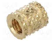 Threaded insert; brass; M6; BN 37868; L: 9.92mm; for plastic TAPPEX