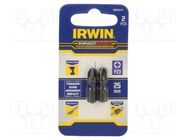 Screwdriver bit; Pozidriv®; PZ3; Mounting: 1/4" (C6,3mm); 2pcs. IRWIN